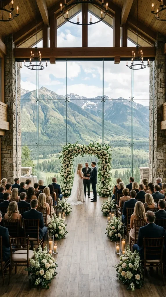 Mountain Lodge with Floor-to-Ceiling Windows