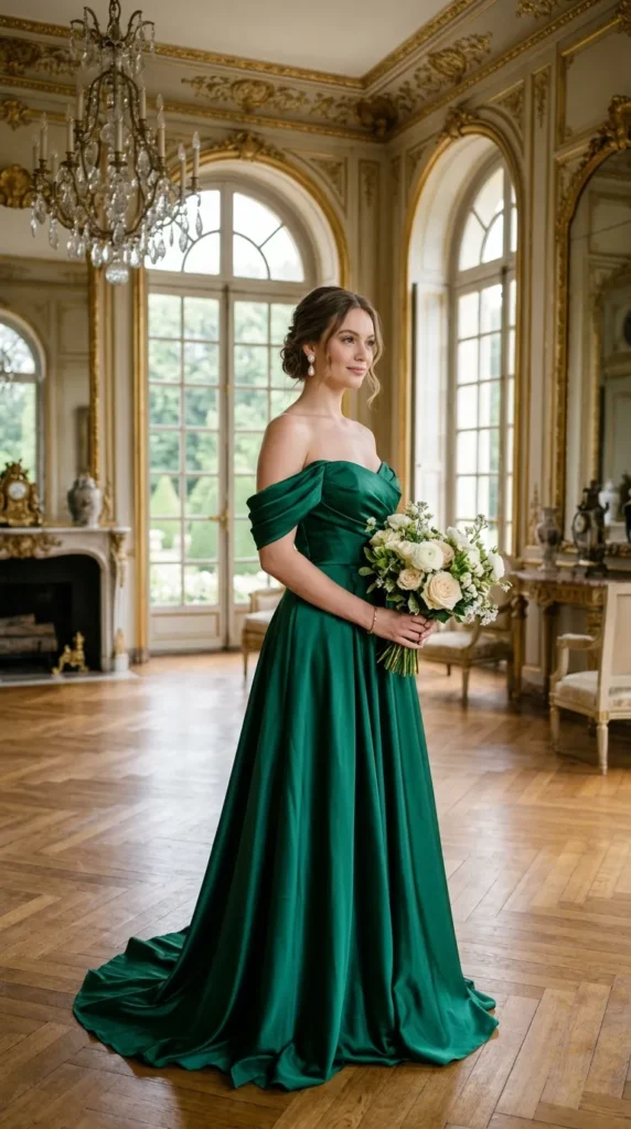 Off-the-Shoulder Satin Dresses