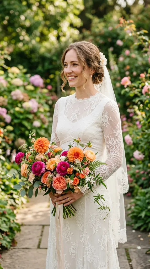 Orange & Magenta Floral Bouquet