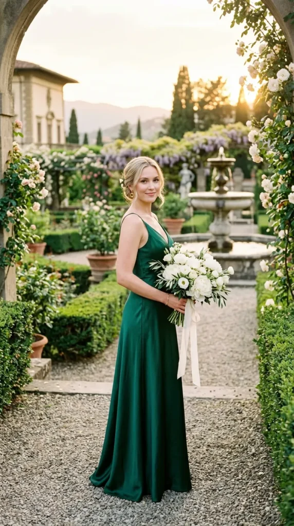 Pair Emerald Dresses with White Florals