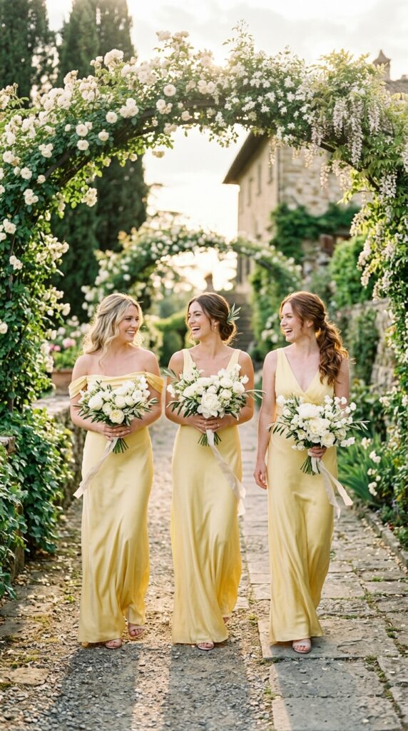 Pair Yellow Silk with White Florals