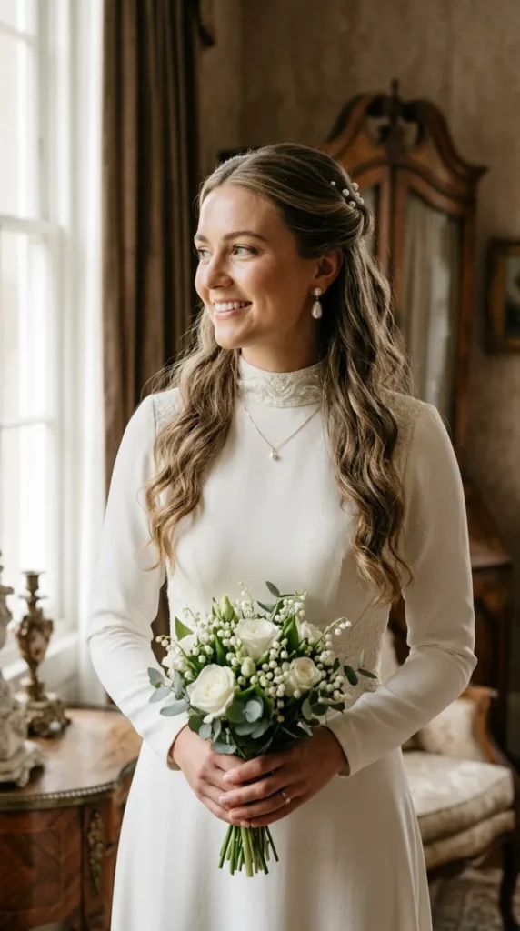 Pair a Half-Up Hairstyle With Balanced Accessories