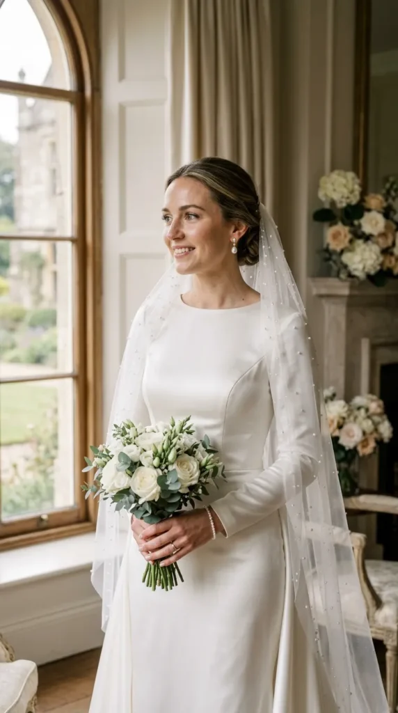 Pearl-Detailed Veil for Soft Vintage Glamour