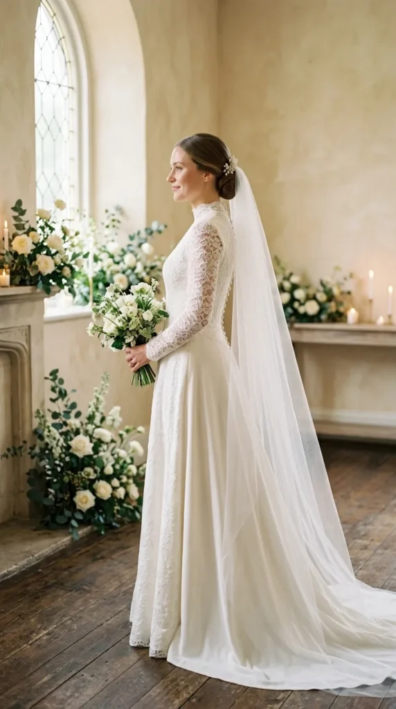 Single-Tier Veil for a Clean Silhouette
