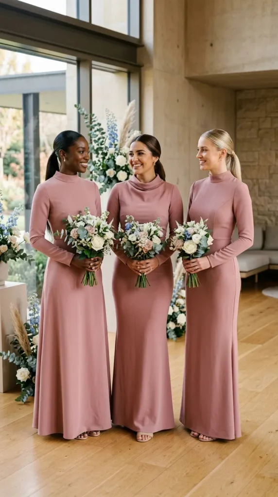 Sleek Low Ponytails for Modern Bridesmaid Style