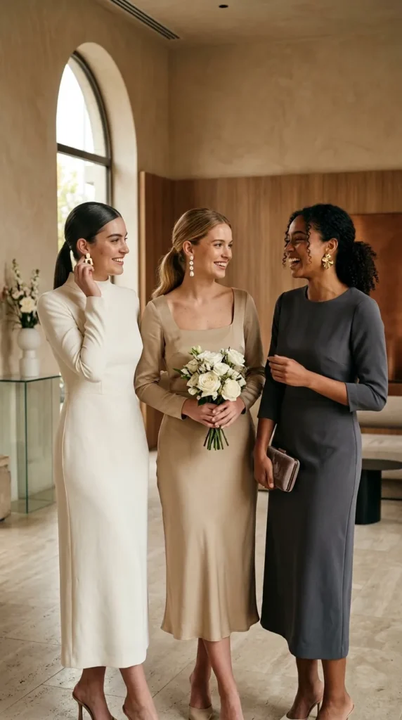 Sleek Low Ponytails for a Modern Wedding