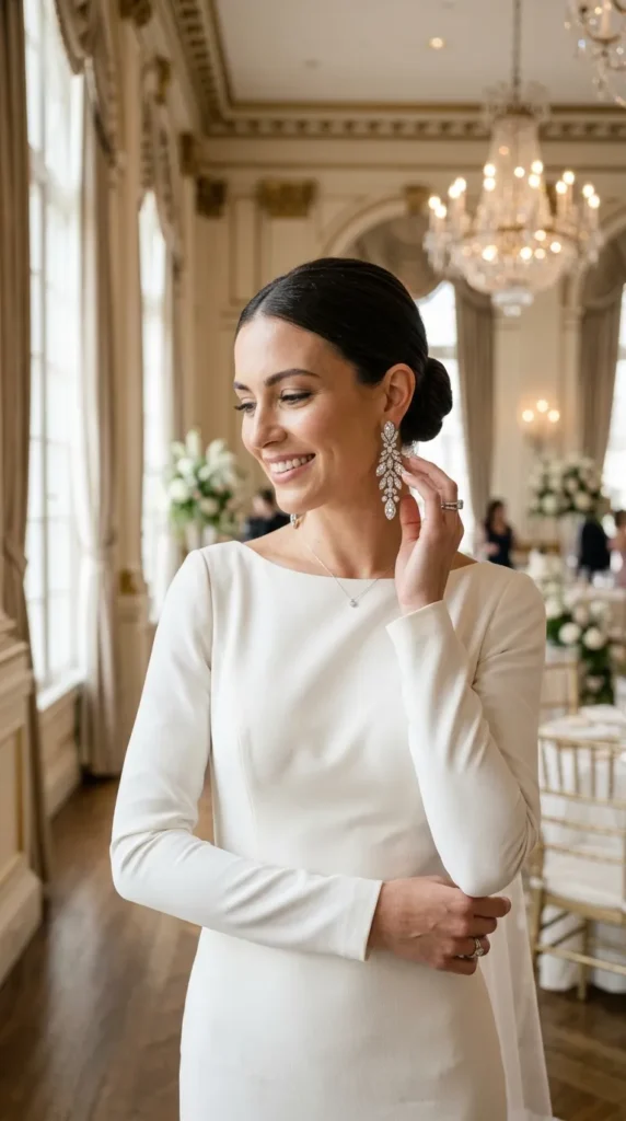 Statement Earrings With a Minimalist Necklace