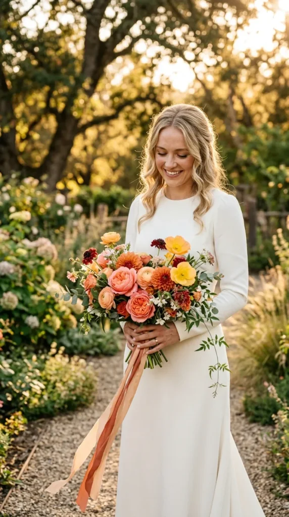 Sunset-Inspired Wedding Bouquet