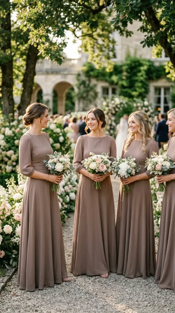 Taupe Brown Bridesmaid Dresses