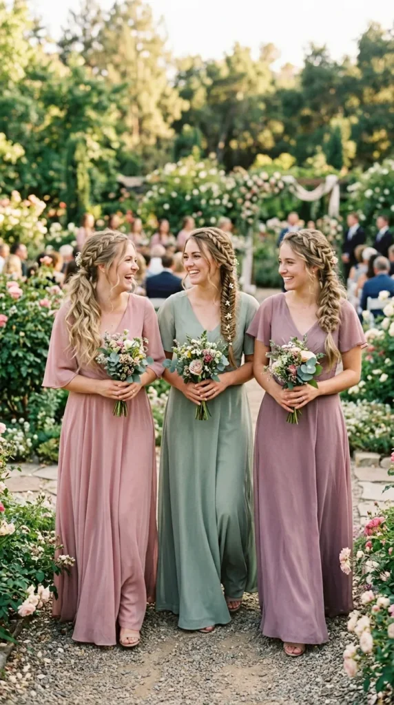 Textured Braids for a Romantic Outdoor Celebration