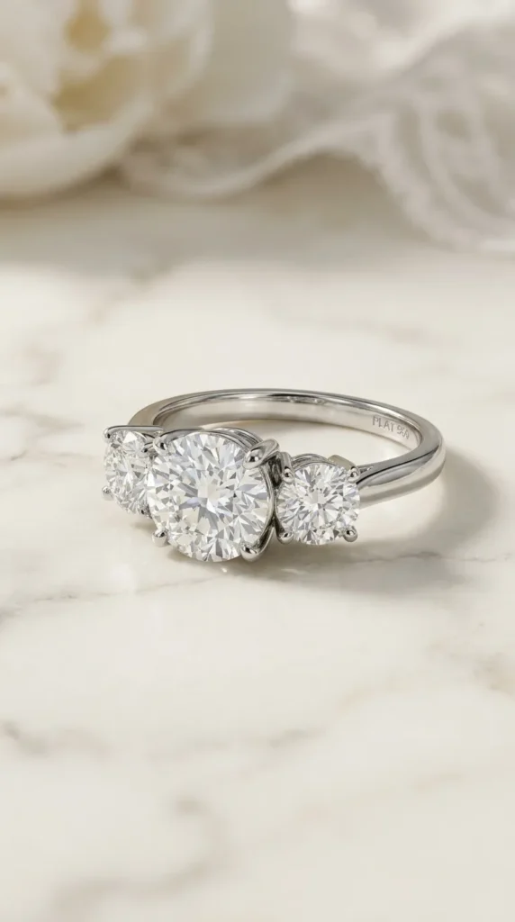 Three-Stone Diamond Engagement Ring