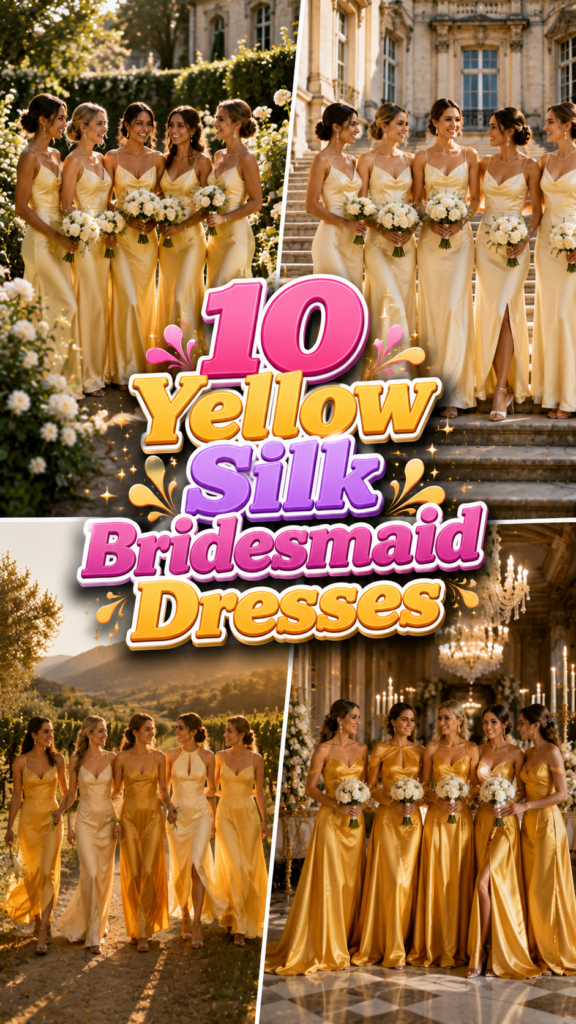 Yellow Silk Bridesmaid Dresses for a Radiant Wedding Party