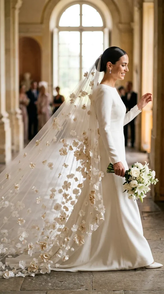 3D Floral Veil for a Statement Bridal Moment