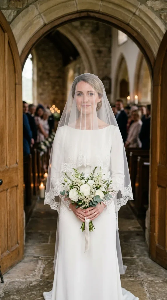 Blusher Veil With a Lace Border