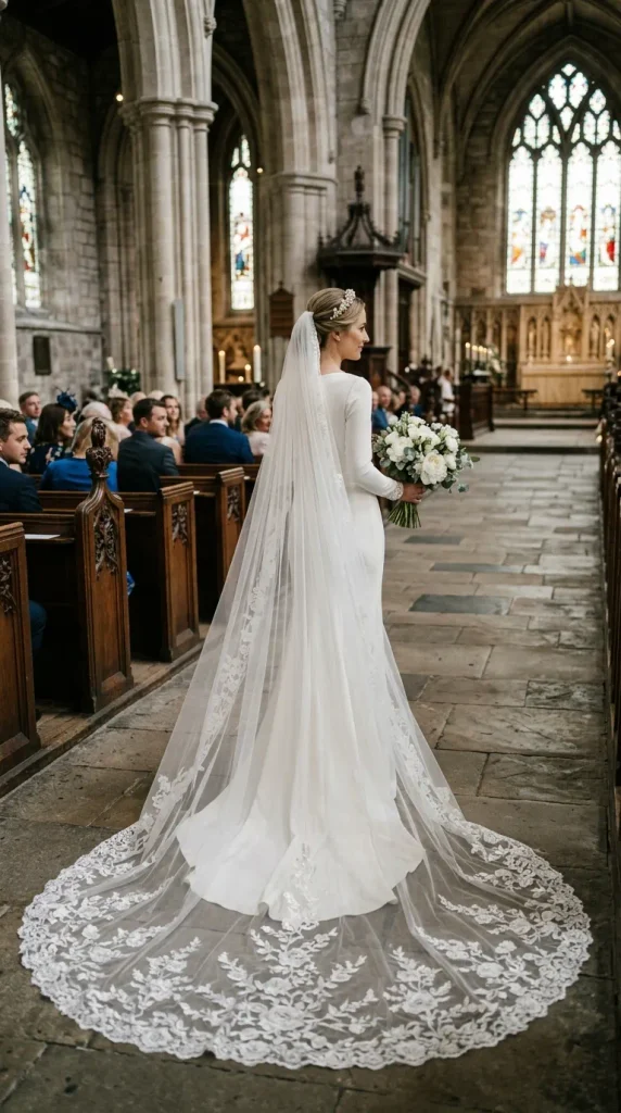 Dramatic Lace-Edged Cathedral Veil