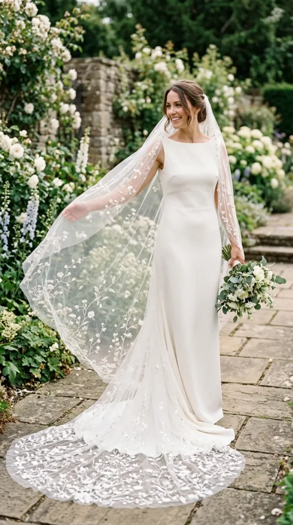 Floral Embroidered Cathedral Veil