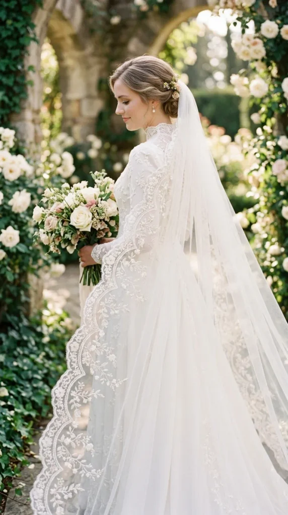 Scalloped Floral Embroidered Edge