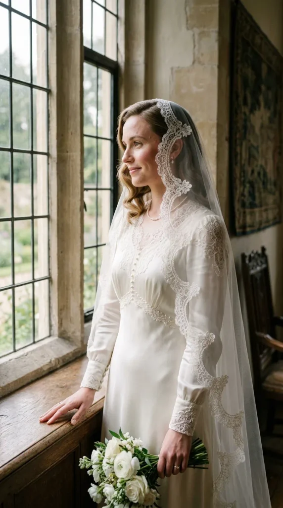 Scalloped Lace Veil for a Vintage Bridal Look