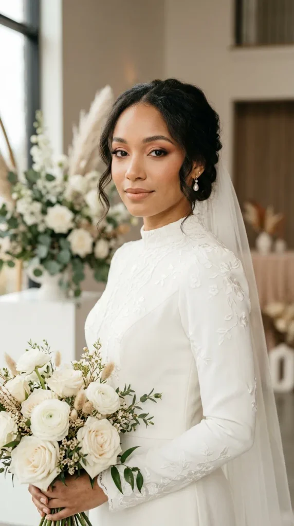 Soft Peach Smoky Eyes for Modern Brides